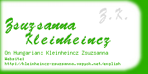 zsuzsanna kleinheincz business card